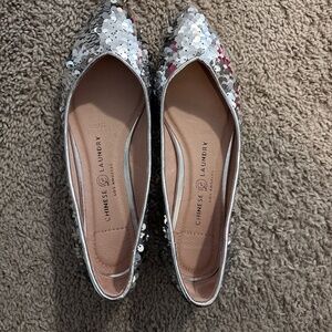 Like New Chinese Laundry Silver Sequins Flats